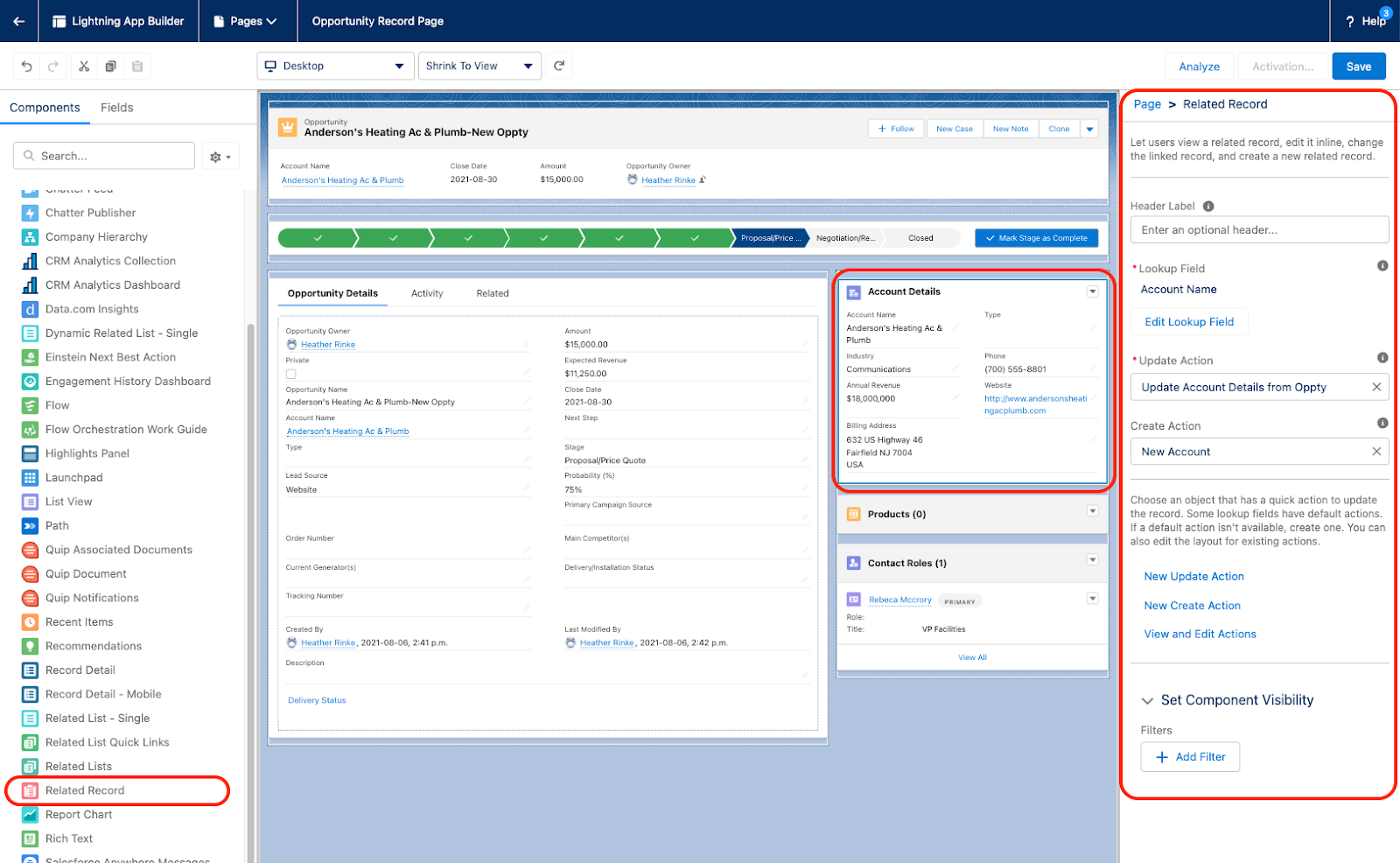 Displaying Account Fields On A Salesforce Opportunity Record Page The