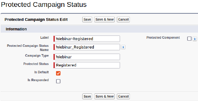 Pardot Protected Campaign Member Statuses