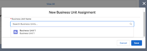 new business unit assignment