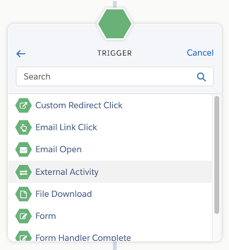 trigger external activity