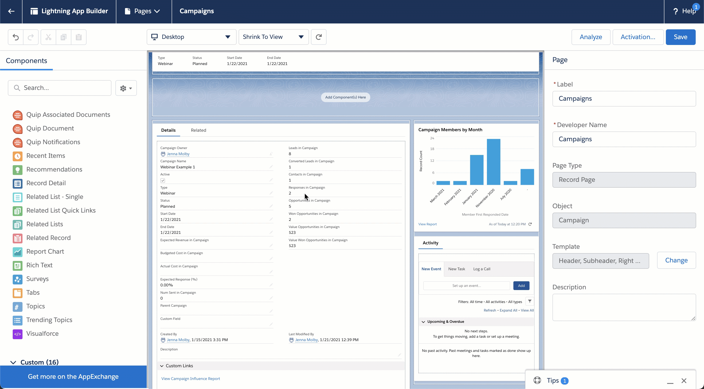 Add reports to new tab