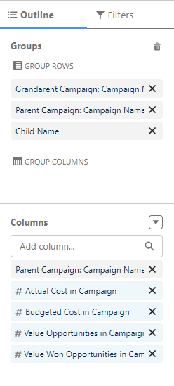 Groups and columns