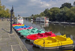 River boats lined up