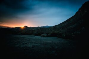 Twilight in the dry desert
