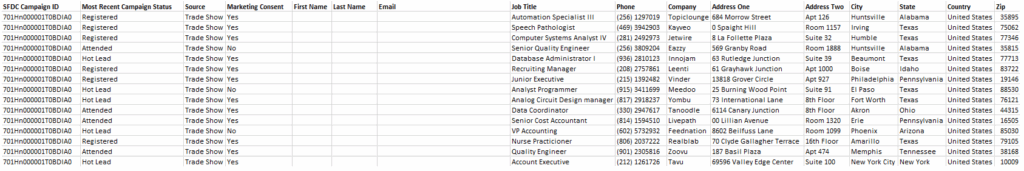 Instructions for creating and importing contact data using a template