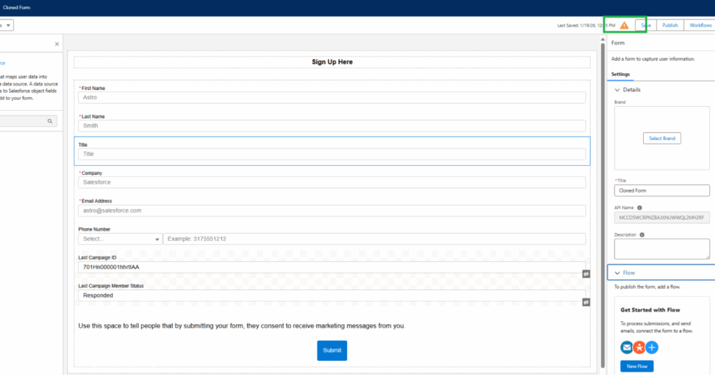 Cloning the source form