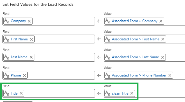 Setting field values for Lead Records