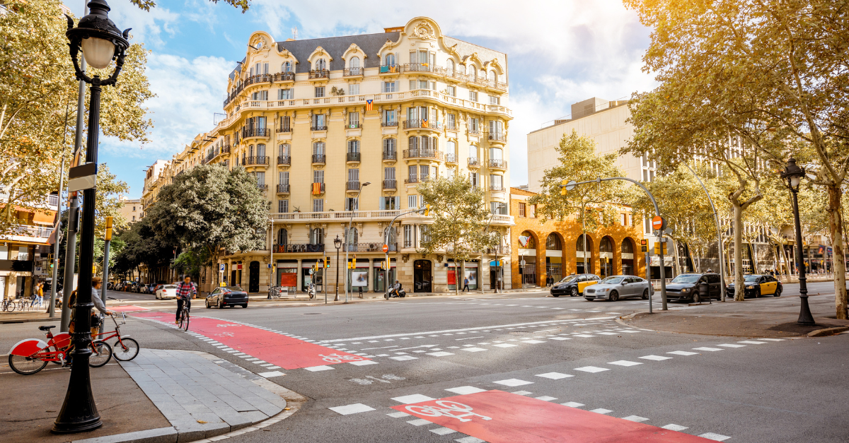 Barcelona city street view