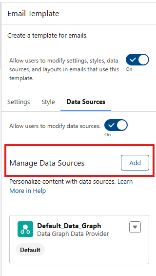 Manage data sources