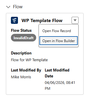 Open flow in flow builder