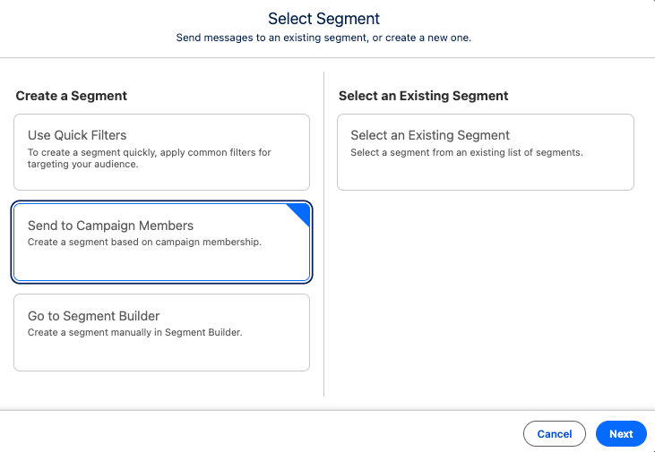 Selecting a segment